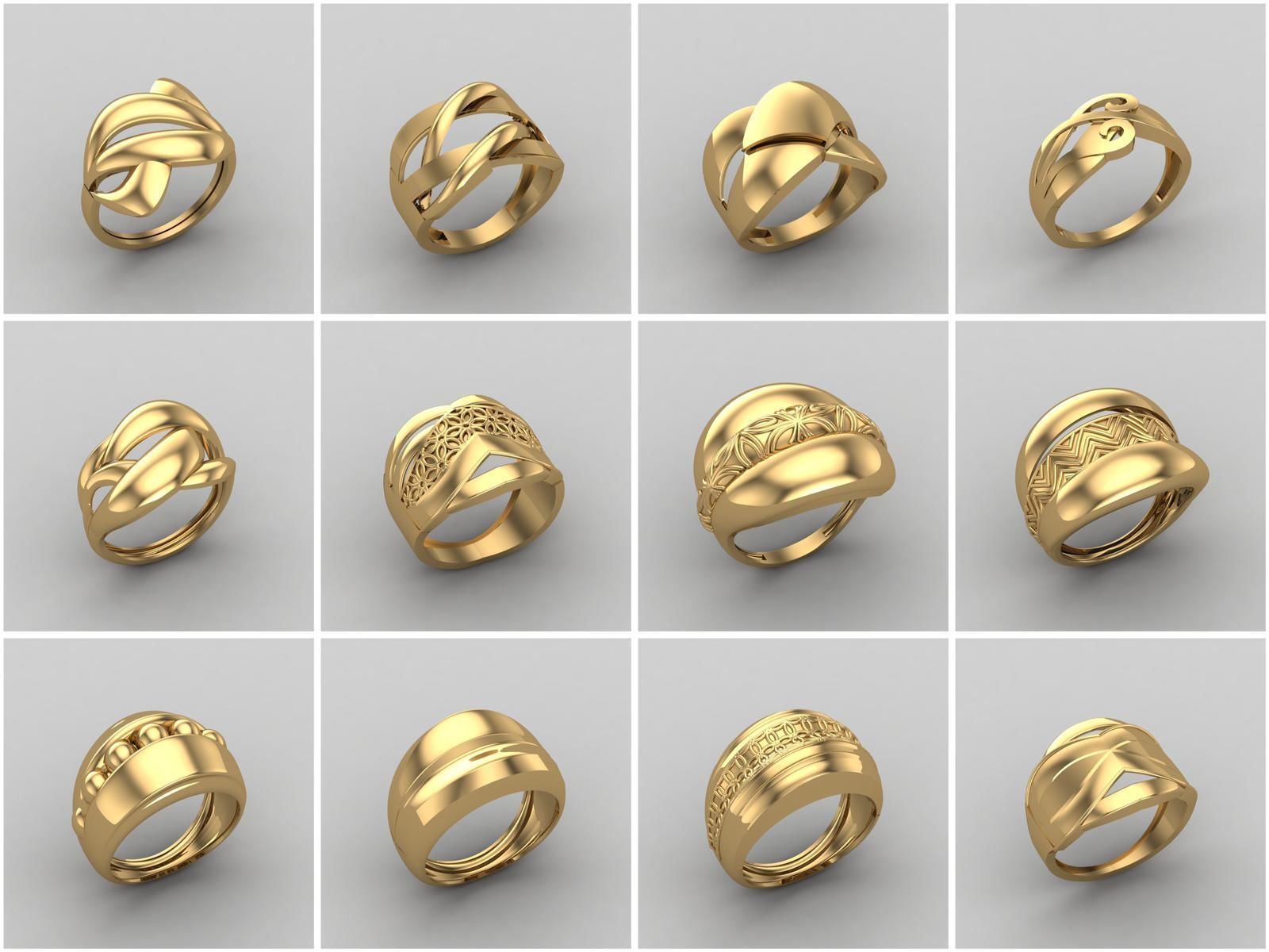 Big Collection 1030 STL Rings for Women Models Jewelry Printable _5