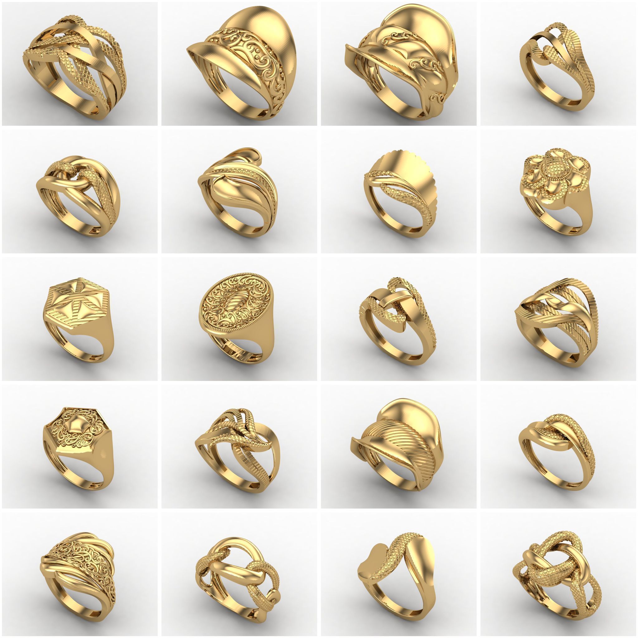 Big Collection 1030 STL Rings for Women Models Jewelry Printable _25
