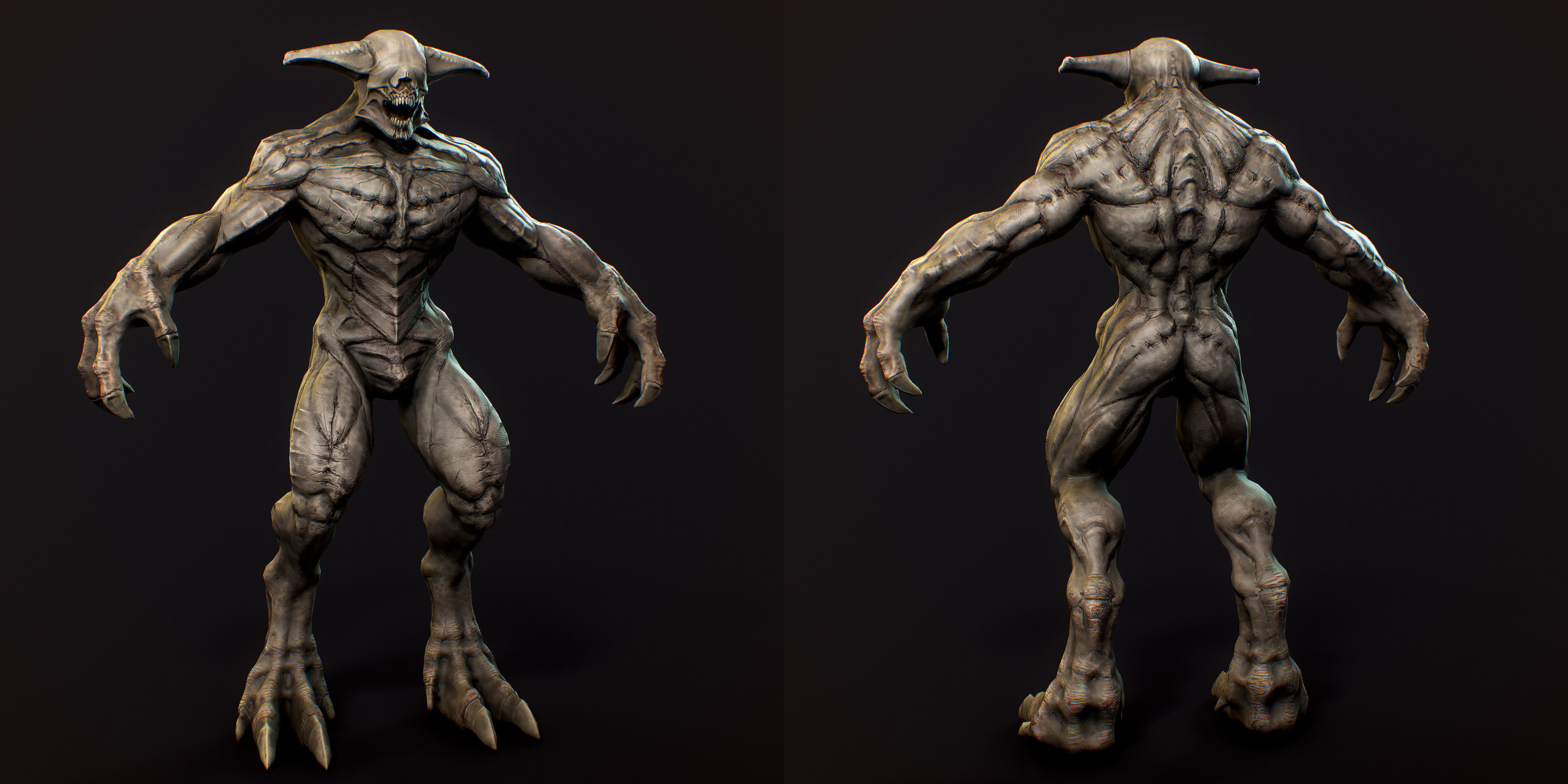 Horror Demon Creature v2 with 66 animations Low-poly 3D model_9