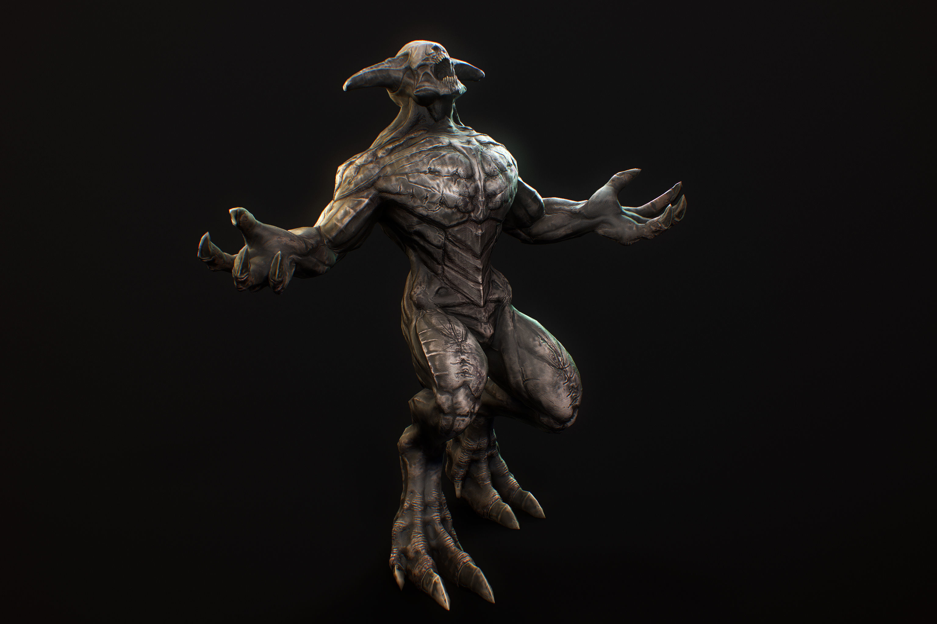 Horror Demon Creature v2 with 66 animations Low-poly 3D model_19