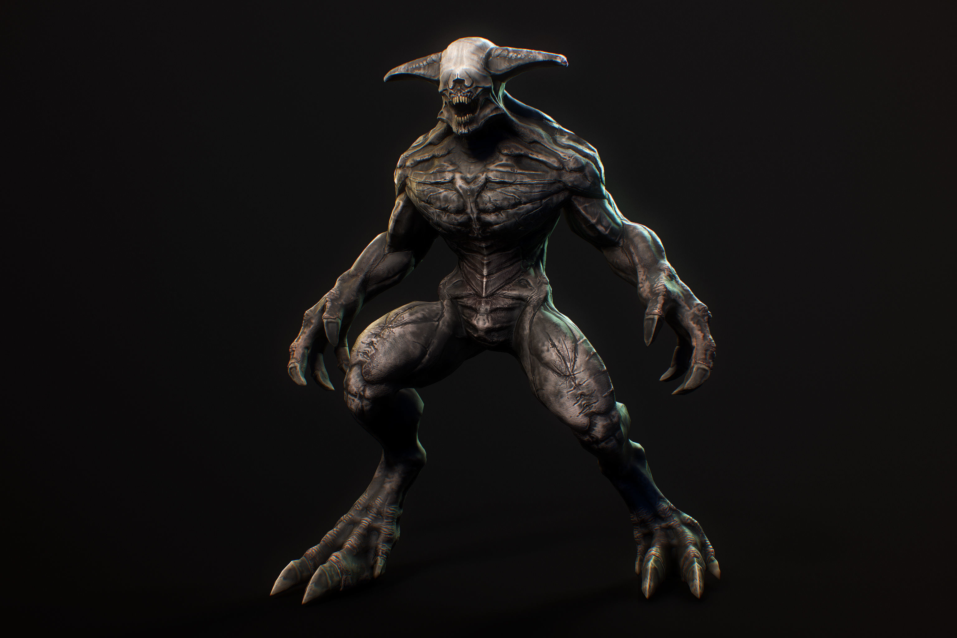 Horror Demon Creature v2 with 66 animations Low-poly 3D model_6