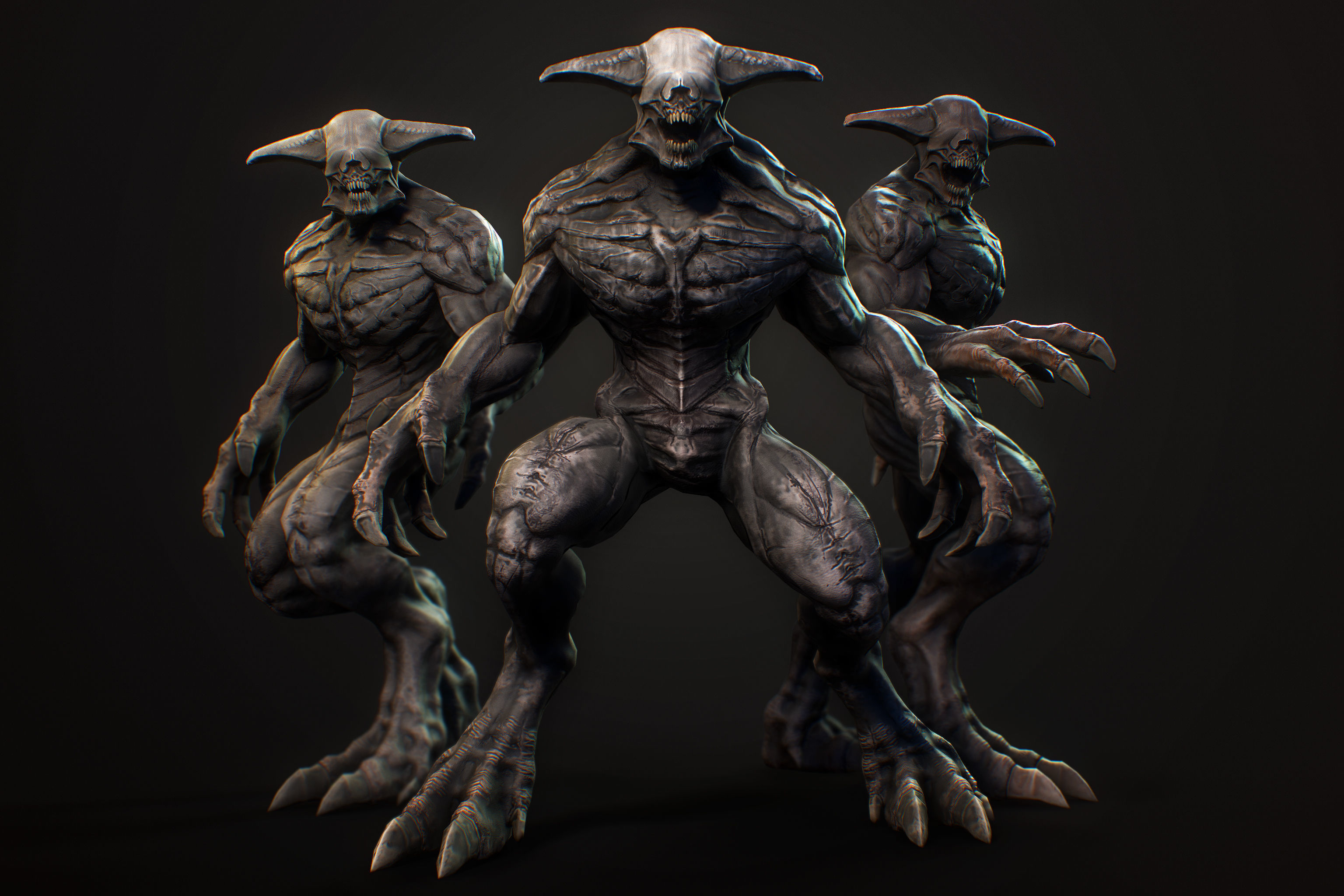 Horror Demon Creature v2 with 66 animations Low-poly 3D model_3