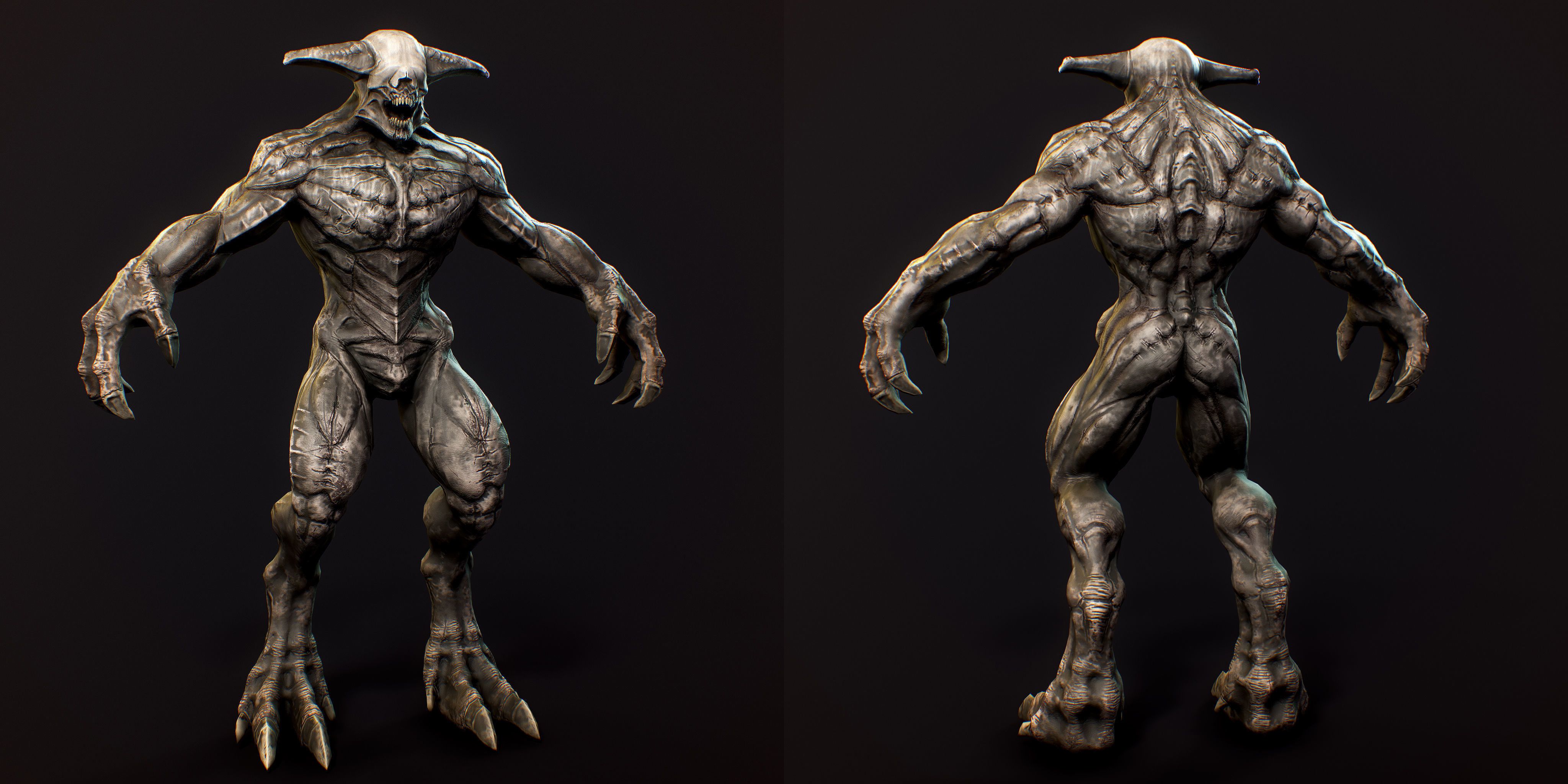Horror Demon Creature v2 with 66 animations Low-poly 3D model_11