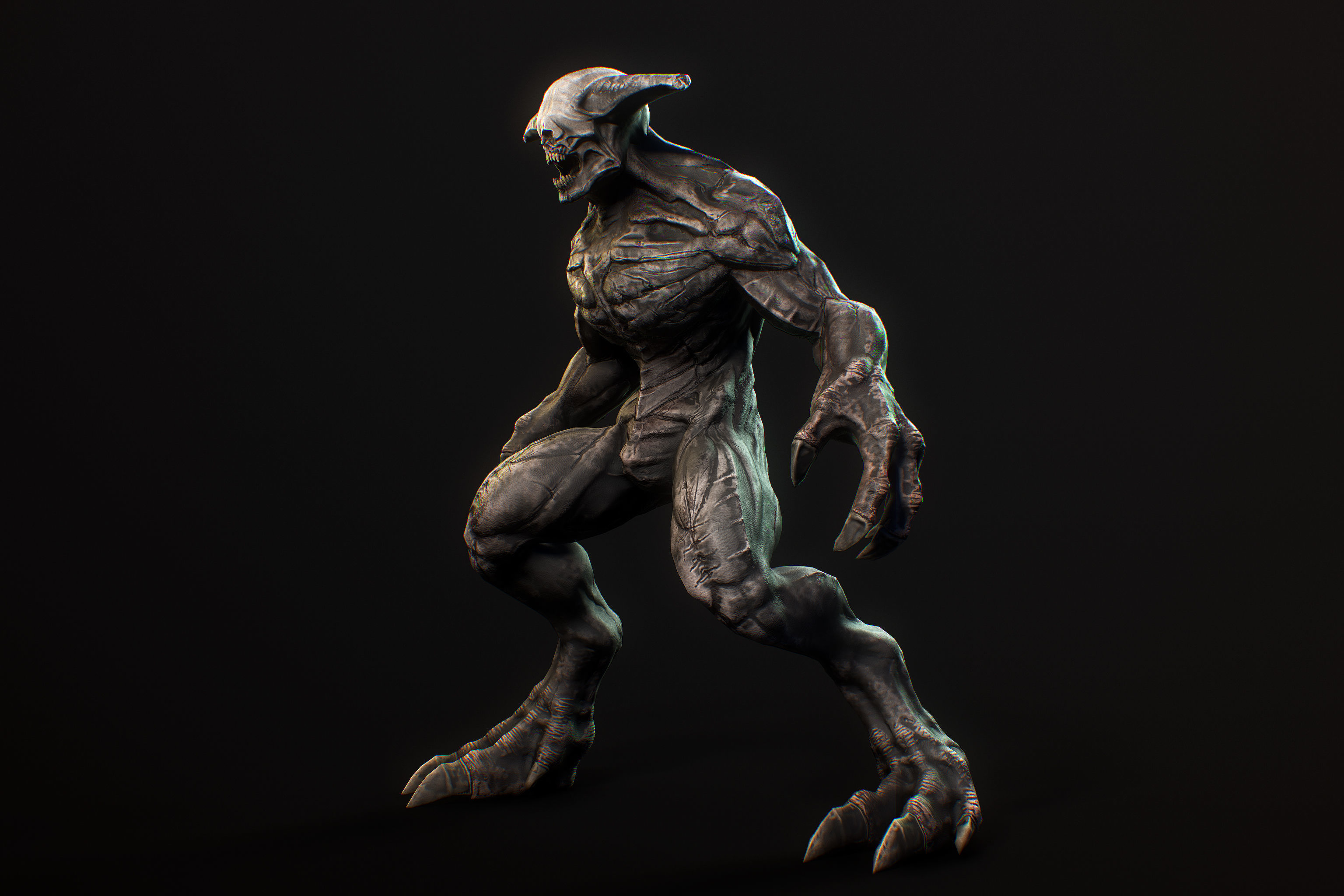 Horror Demon Creature v2 with 66 animations Low-poly 3D model_13