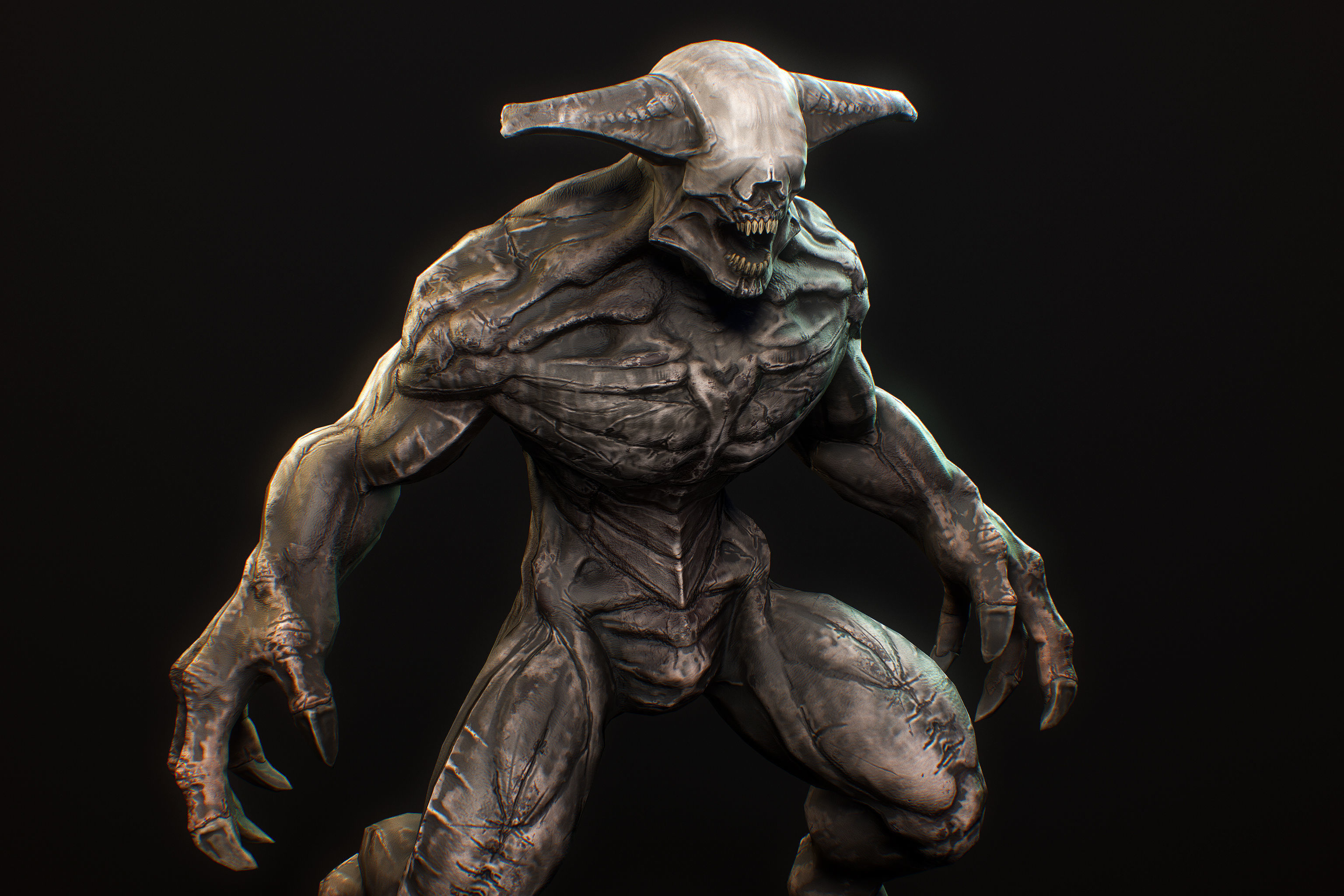 Horror Demon Creature v2 with 66 animations Low-poly 3D model_16