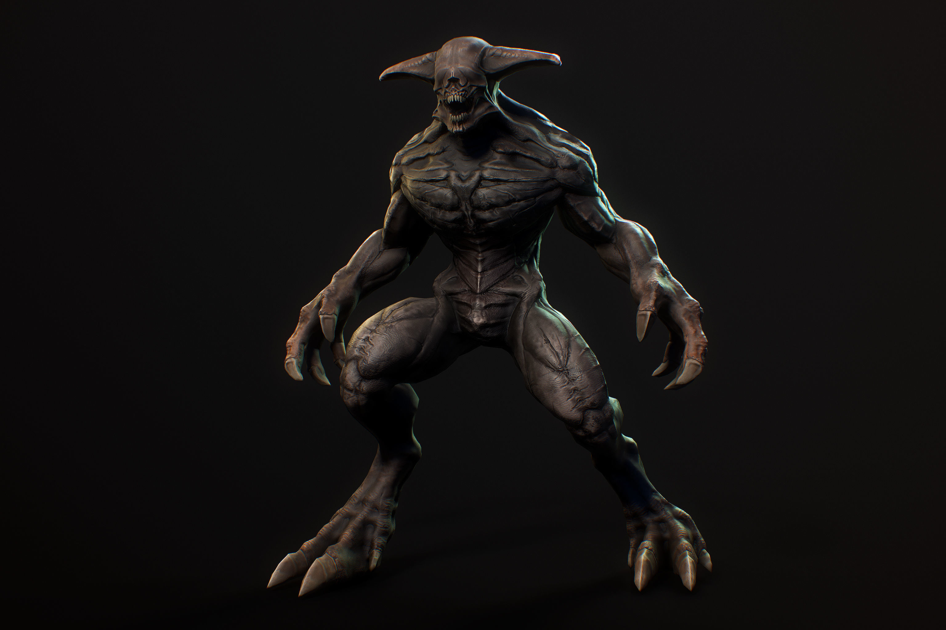 Horror Demon Creature v2 with 66 animations Low-poly 3D model_5