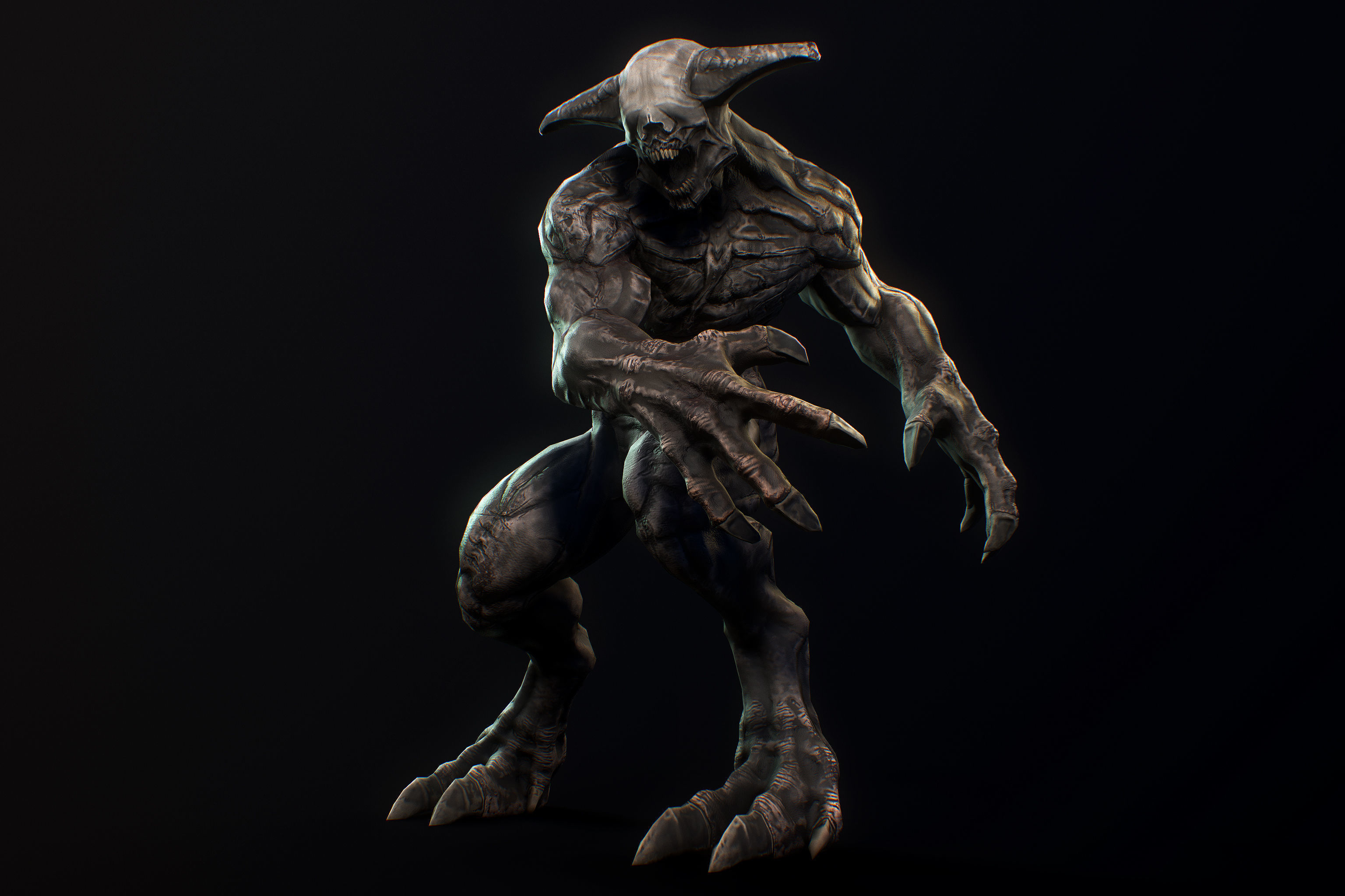 Horror Demon Creature v2 with 66 animations Low-poly 3D model_17