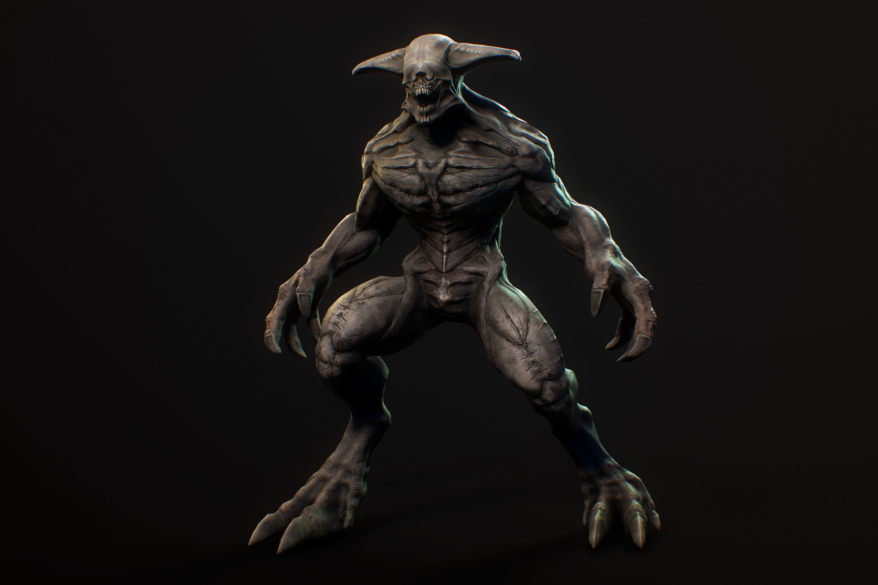 Horror Demon Creature v2 with 66 animations Low-poly 3D model_4