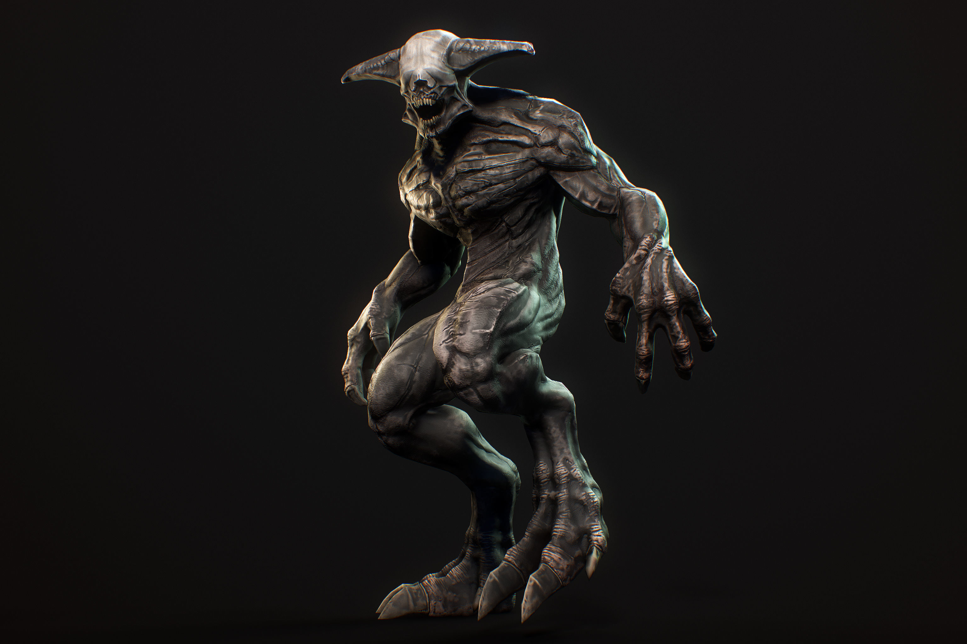 Horror Demon Creature v2 with 66 animations Low-poly 3D model_7