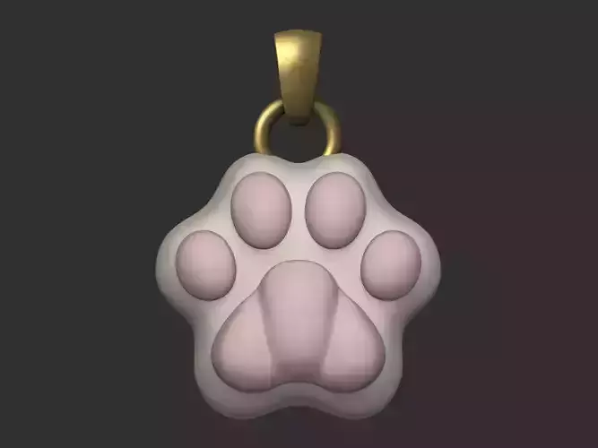 Pendant Cat Paw 3D print model