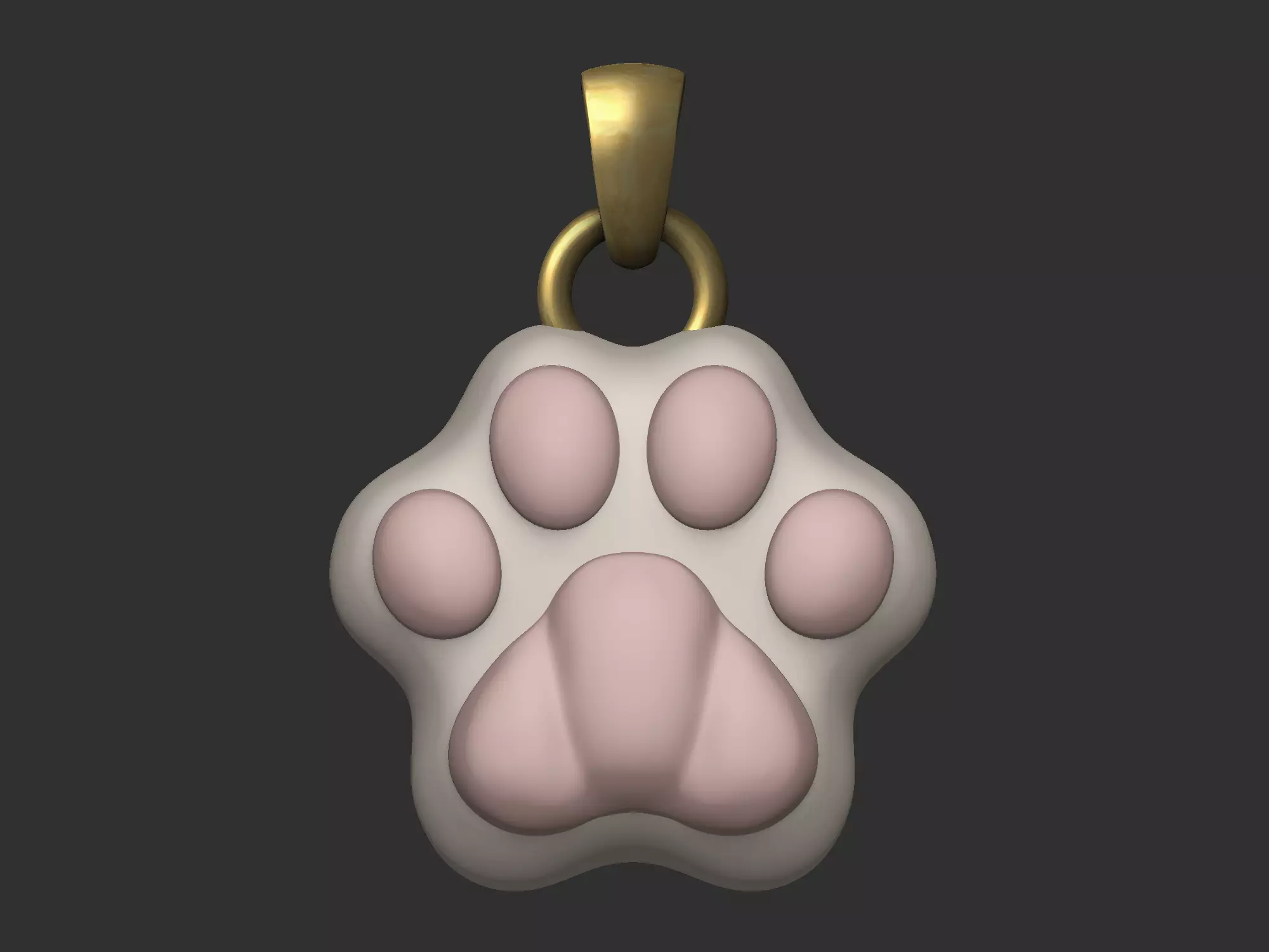 Pendant Cat Paw 3D print model_0