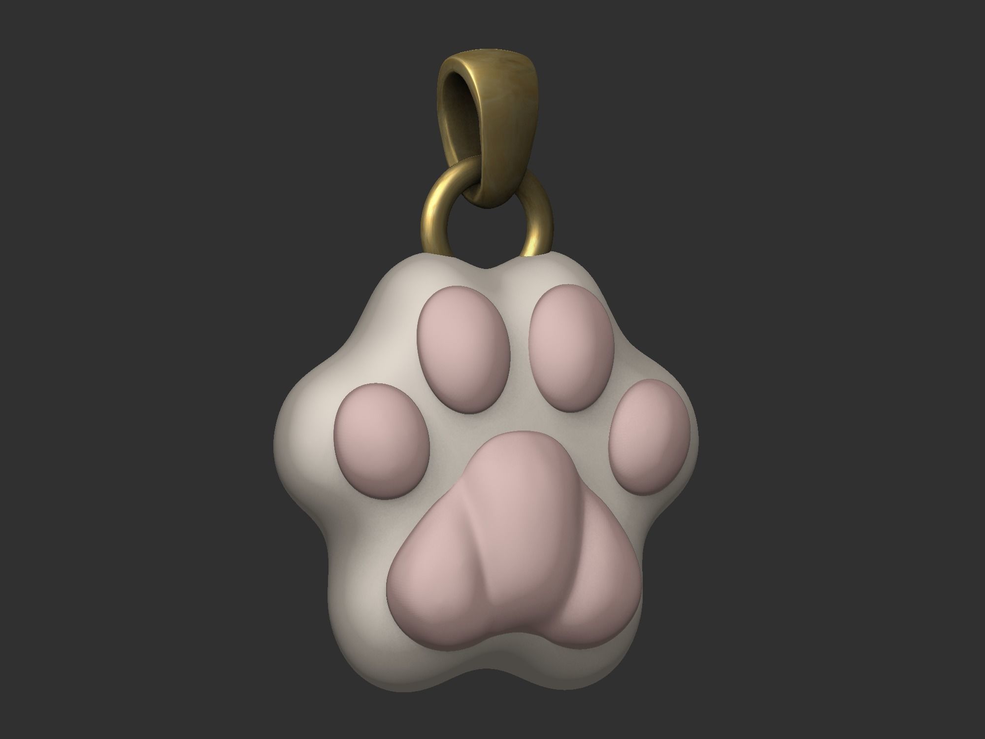 Pendant Cat Paw 3D print model_1