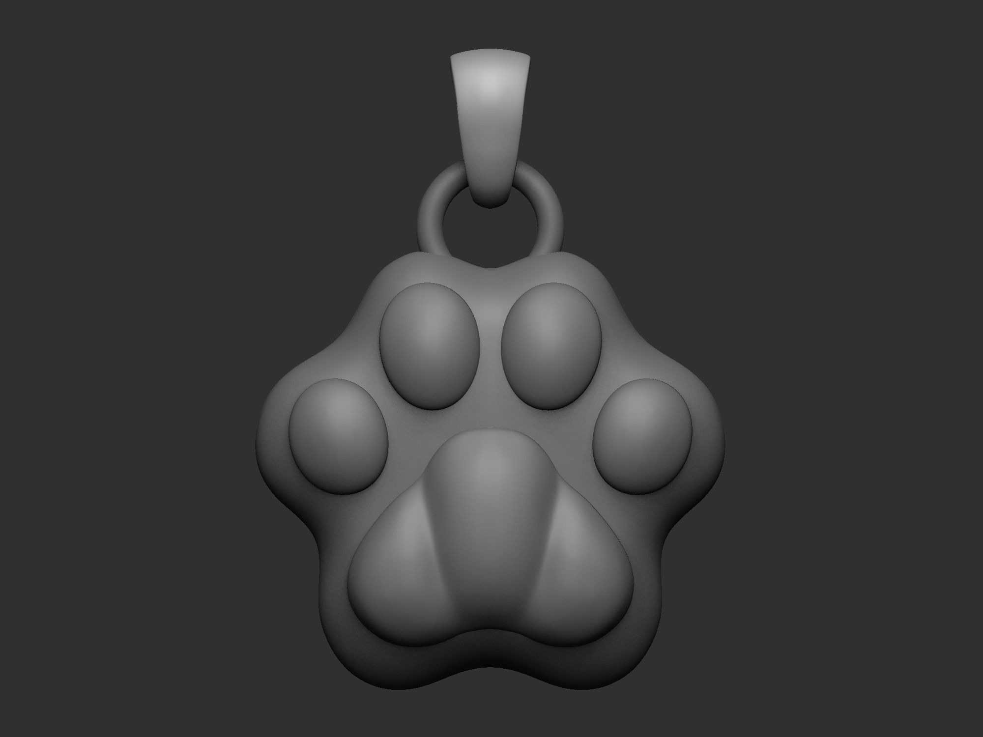 Pendant Cat Paw 3D print model_5