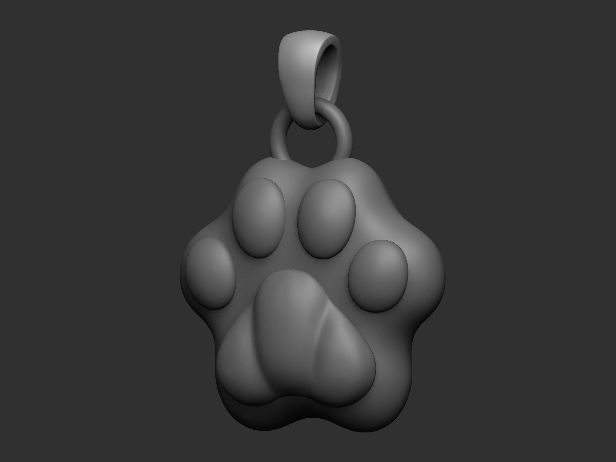 Pendant Cat Paw 3D print model_6