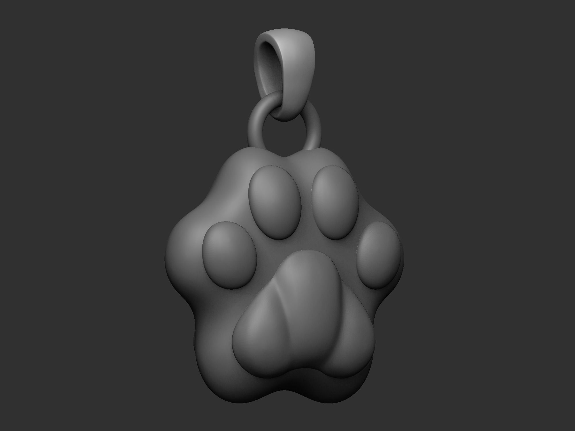 Pendant Cat Paw 3D print model_7