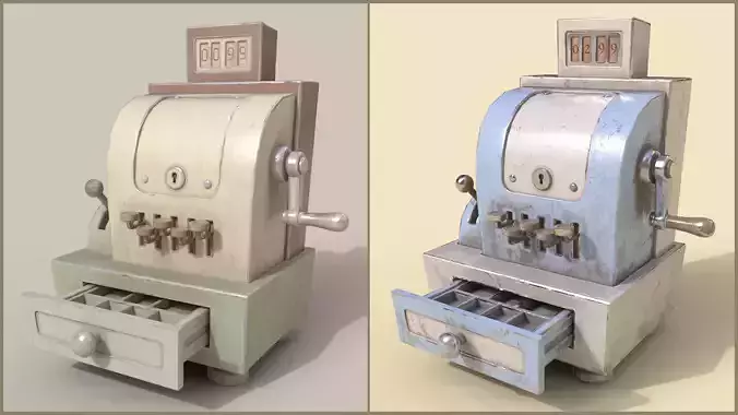 Stylized Cartoony Cash Register - 2 color schemes