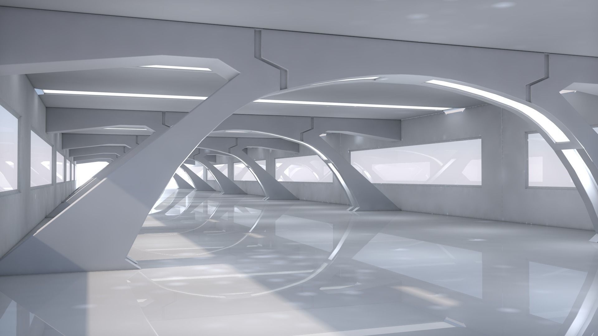 Sci Fi Tunnel 3D model_3