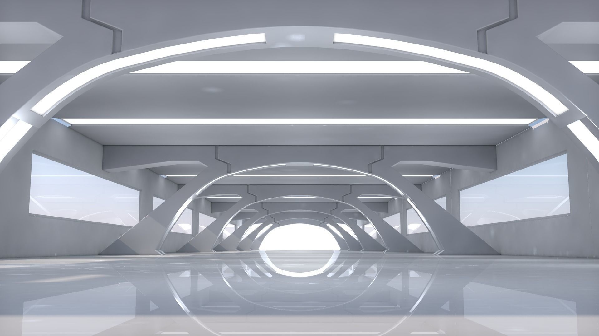 Sci Fi Tunnel 3D model_1