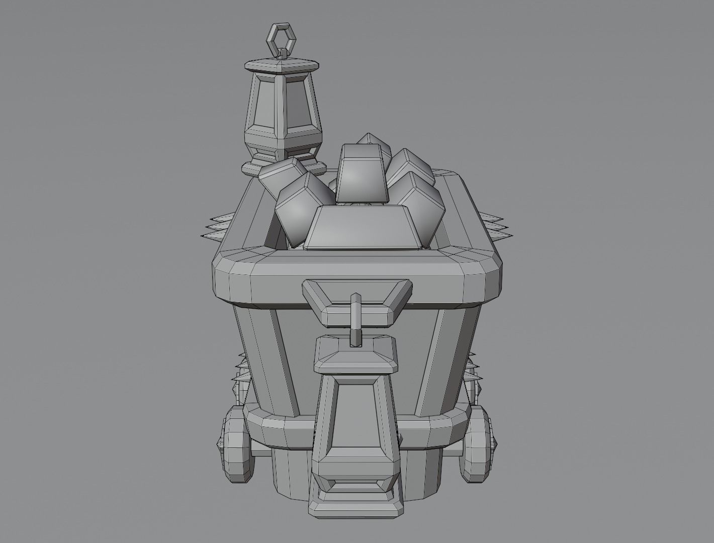 Mining cart 3D model Low-poly 3D model_14