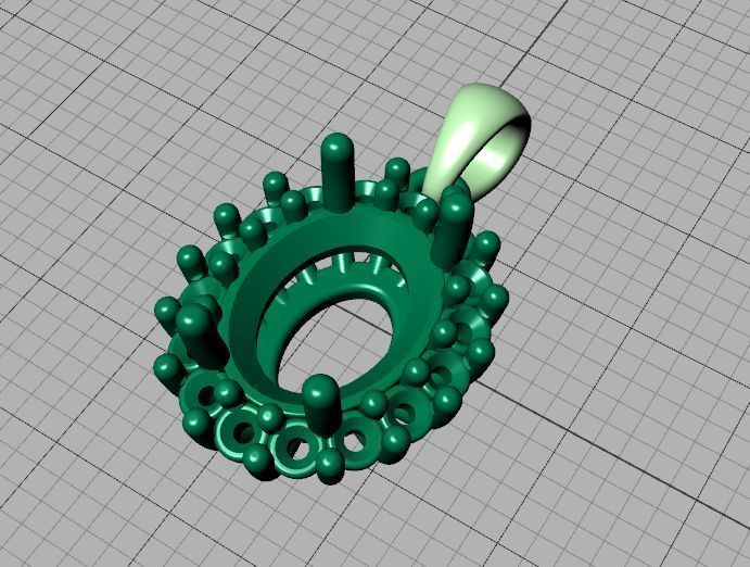 Diana Pendant Necklace Oval stone 10mm x 8mm 3dmodel 3D print model_35