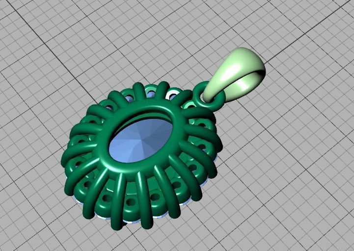 Diana Pendant Necklace Oval stone 10mm x 8mm 3dmodel 3D print model_34