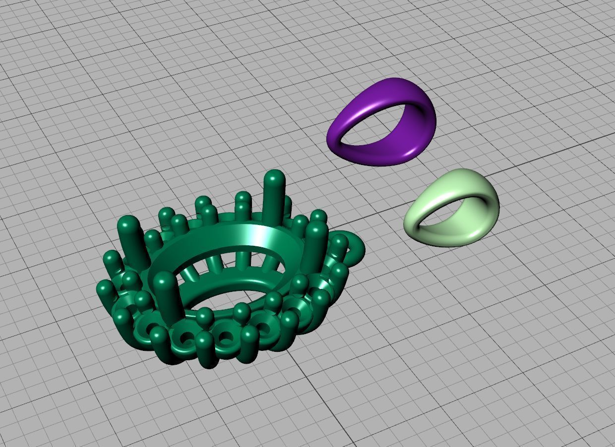 Diana Pendant Necklace Oval stone 10mm x 8mm 3dmodel 3D print model_29