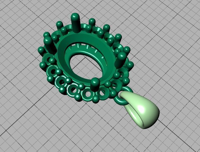 Diana Pendant Necklace Oval stone 10mm x 8mm 3dmodel 3D print model_30