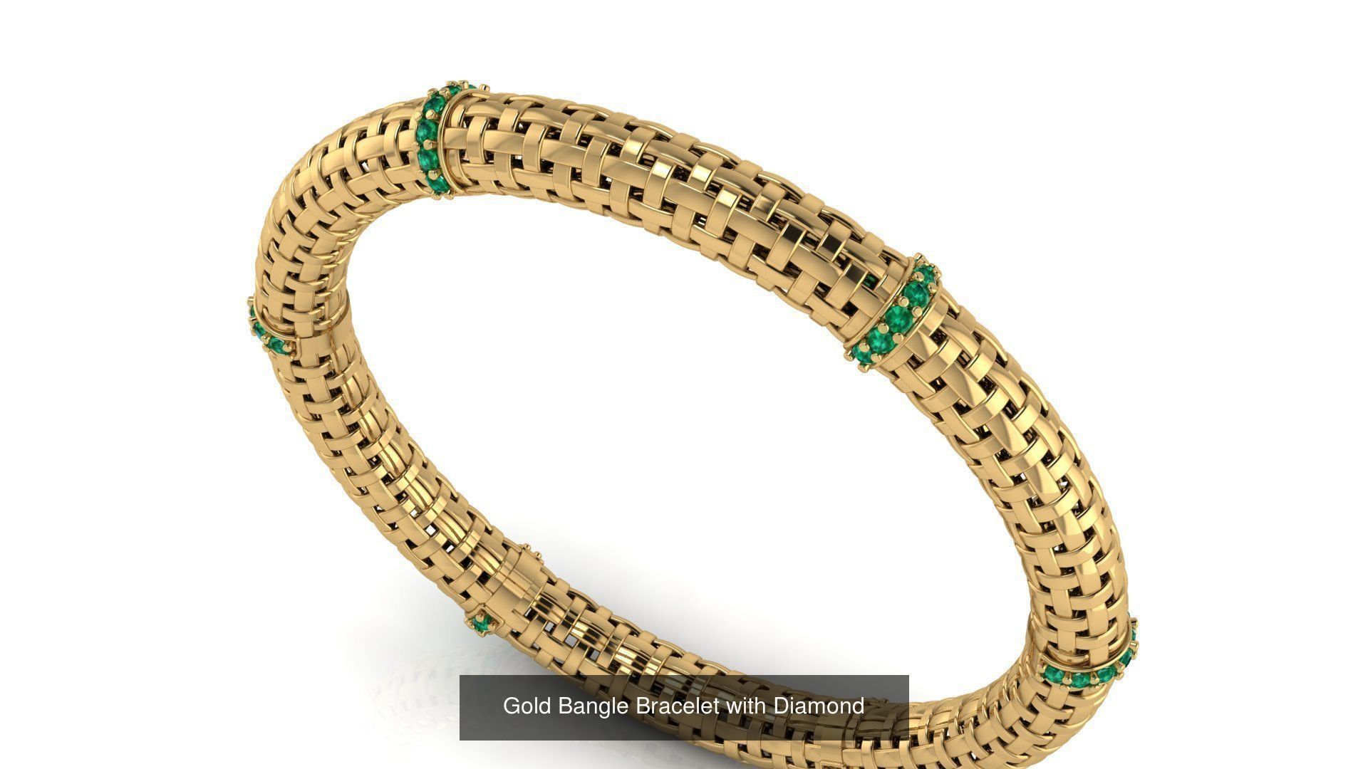 9 UNIQUE ELEGANT GOLD BANGLE BRACELET 3D Model Collection_3