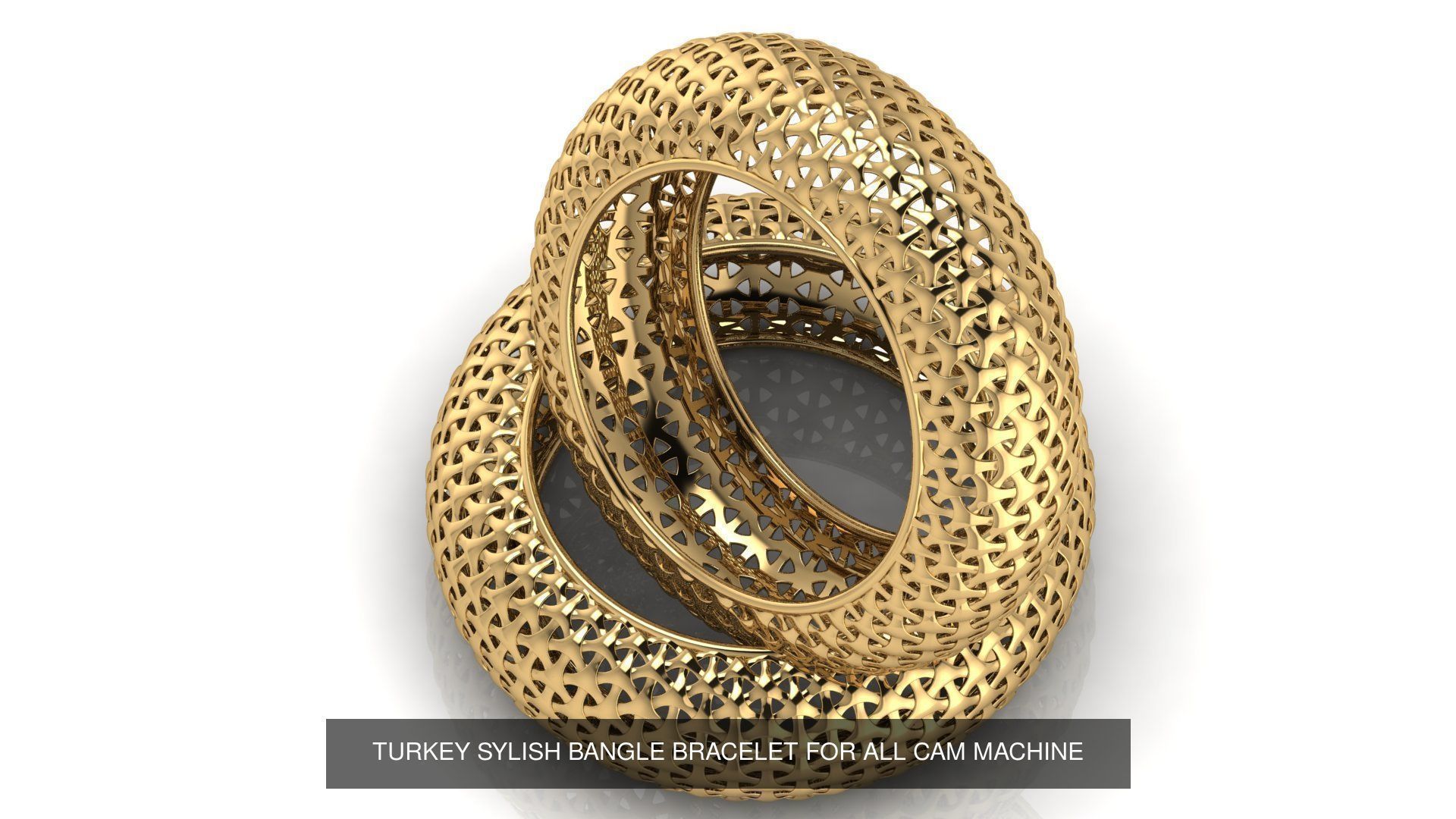 9 UNIQUE ELEGANT GOLD BANGLE BRACELET 3D Model Collection_8