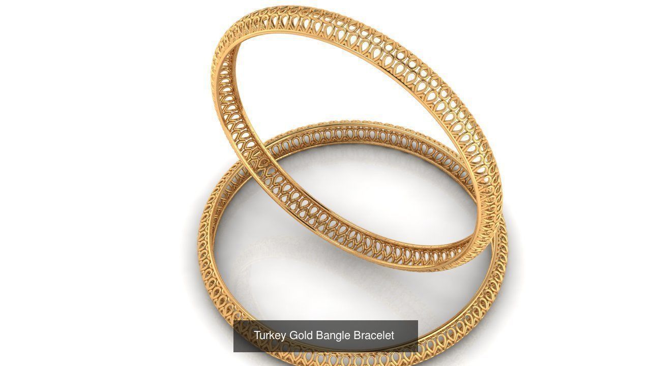 9 UNIQUE ELEGANT GOLD BANGLE BRACELET 3D Model Collection_6