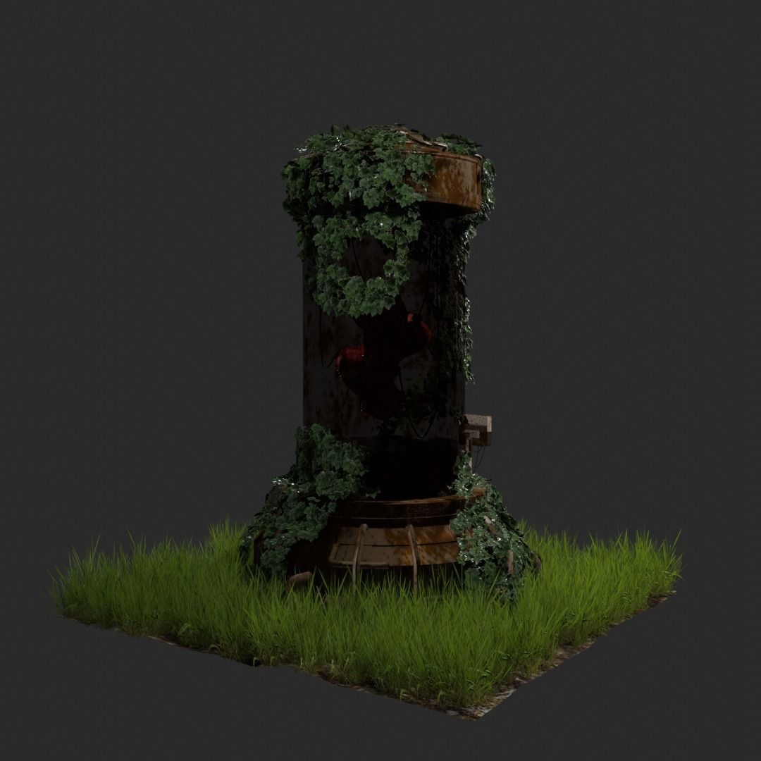 3D Horrible Rusty Tube or lab capsule Realistic 3D model_2