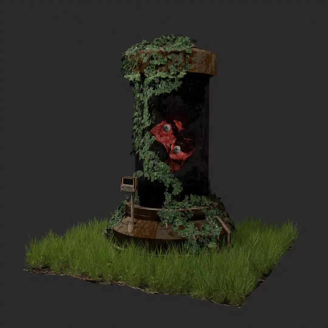 3D Horrible Rusty Tube or lab capsule Realistic 3D model_0