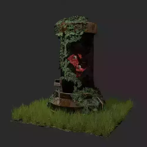 3D Horrible Rusty Tube or lab capsule Realistic 3D model