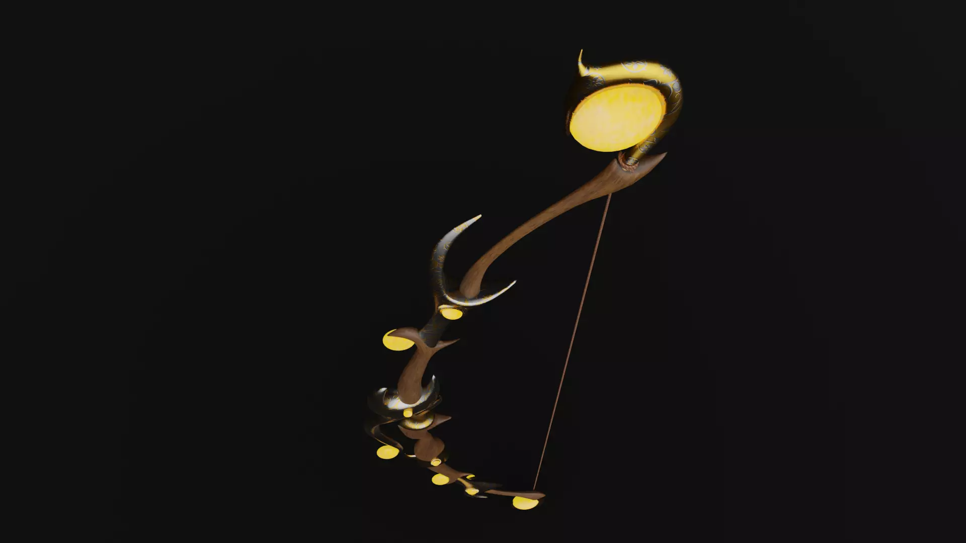 Elf Bow Low-poly 3D model_0