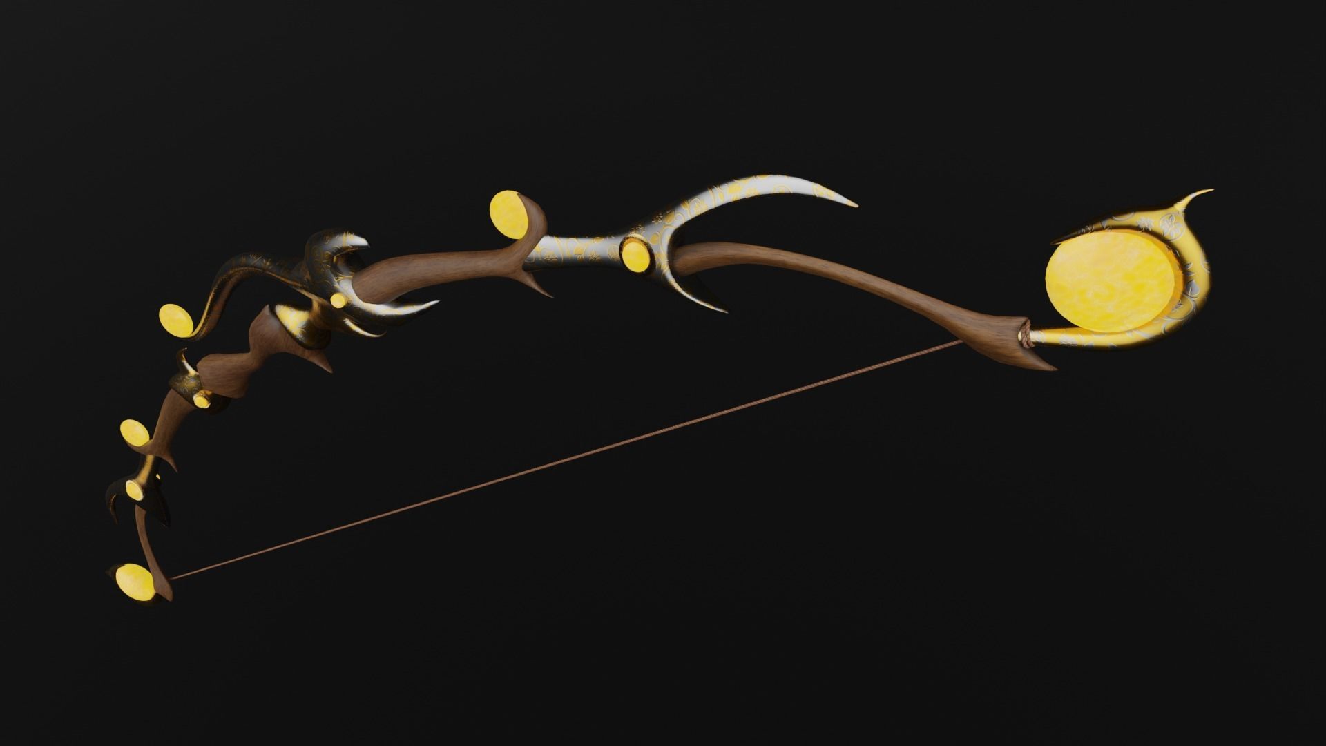 Elf Bow Low-poly 3D model_2