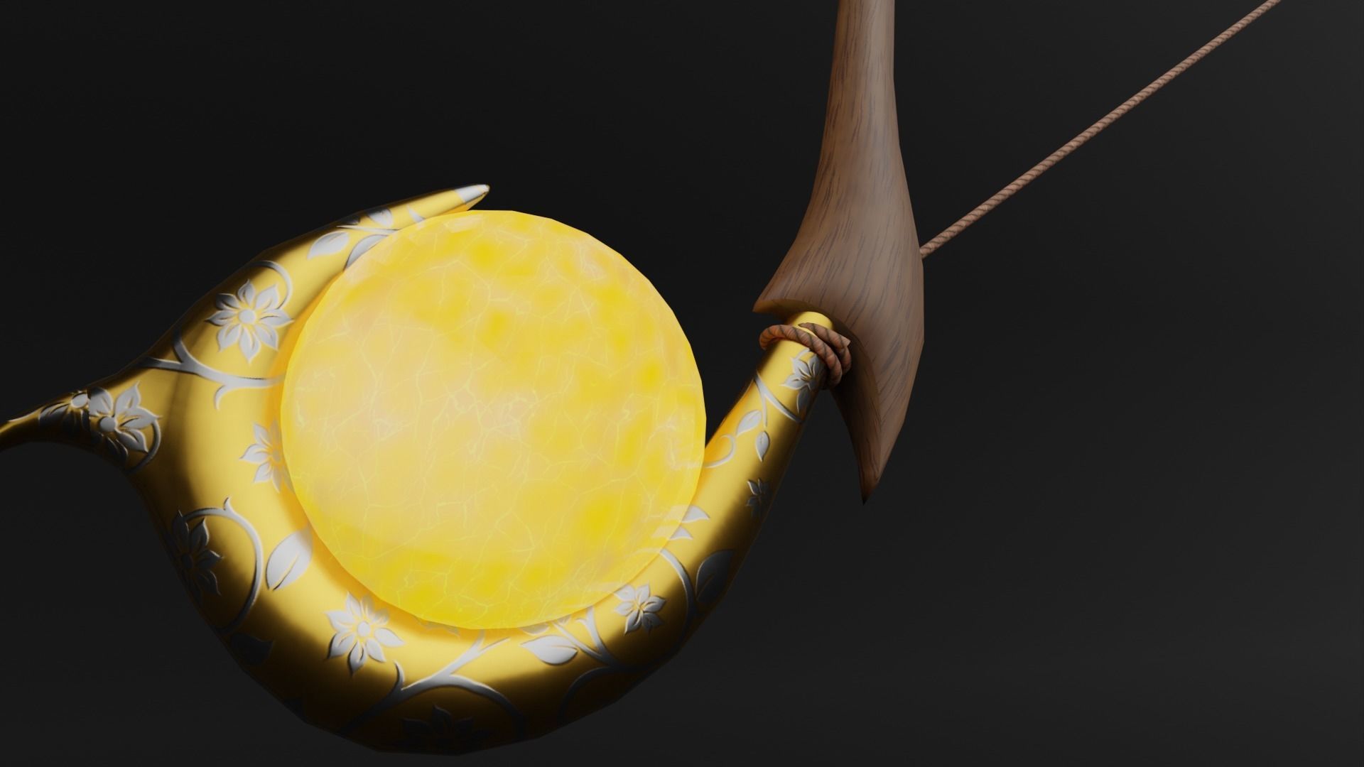 Elf Bow Low-poly 3D model_4