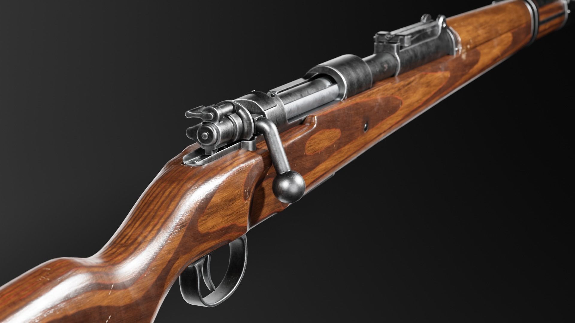 Mauser Karabiner Kar98k Low-poly 3D model_2