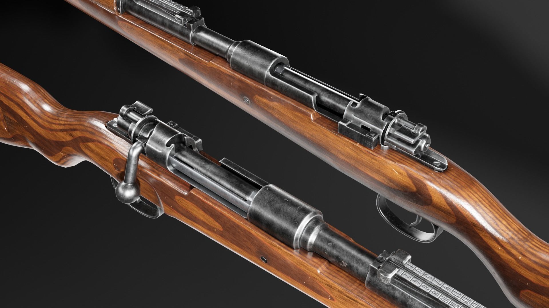 Mauser Karabiner Kar98k Low-poly 3D model_3