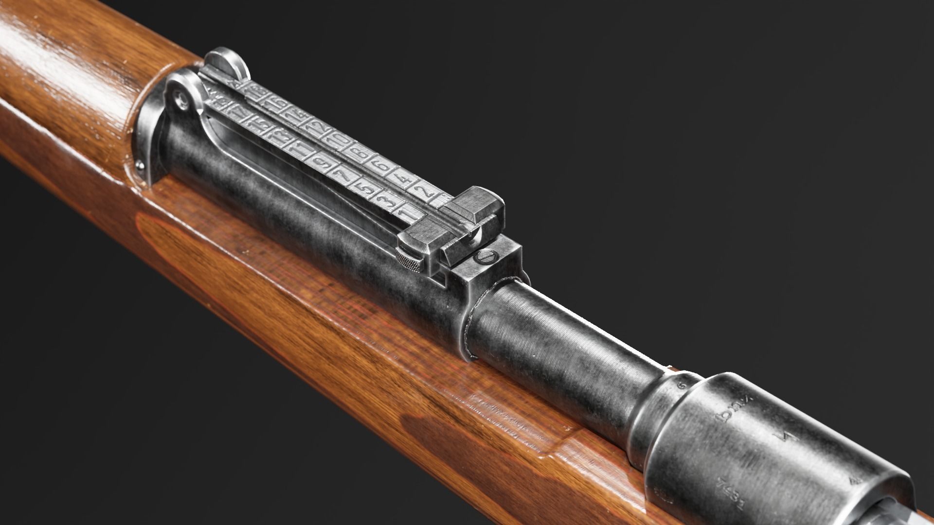 Mauser Karabiner Kar98k Low-poly 3D model_5