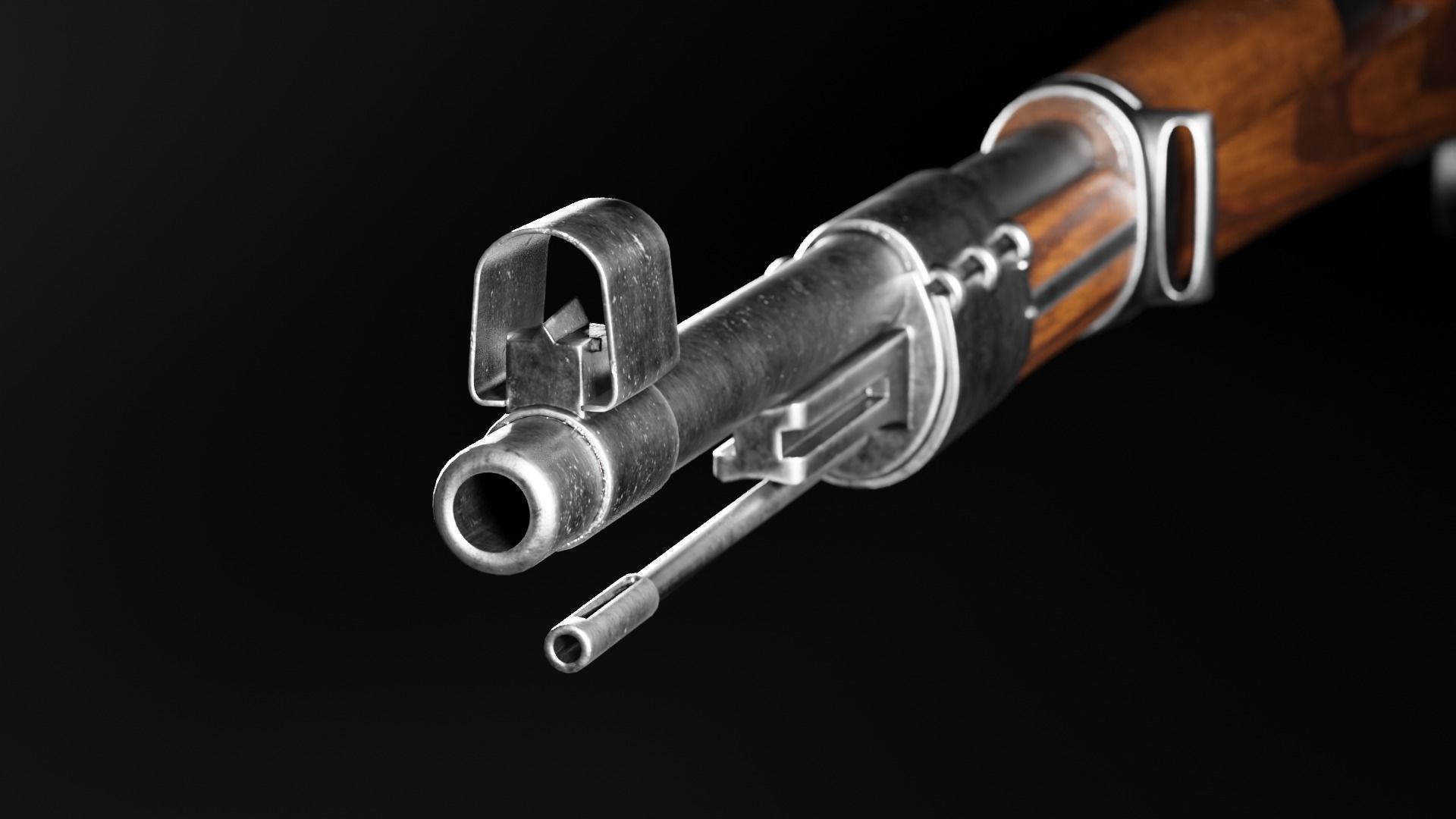 Mauser Karabiner Kar98k Low-poly 3D model_6