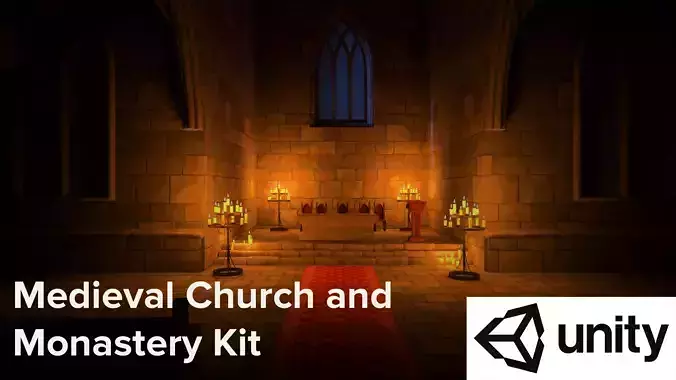 Medieval Church and Monastery Kit Low-poly 3D model