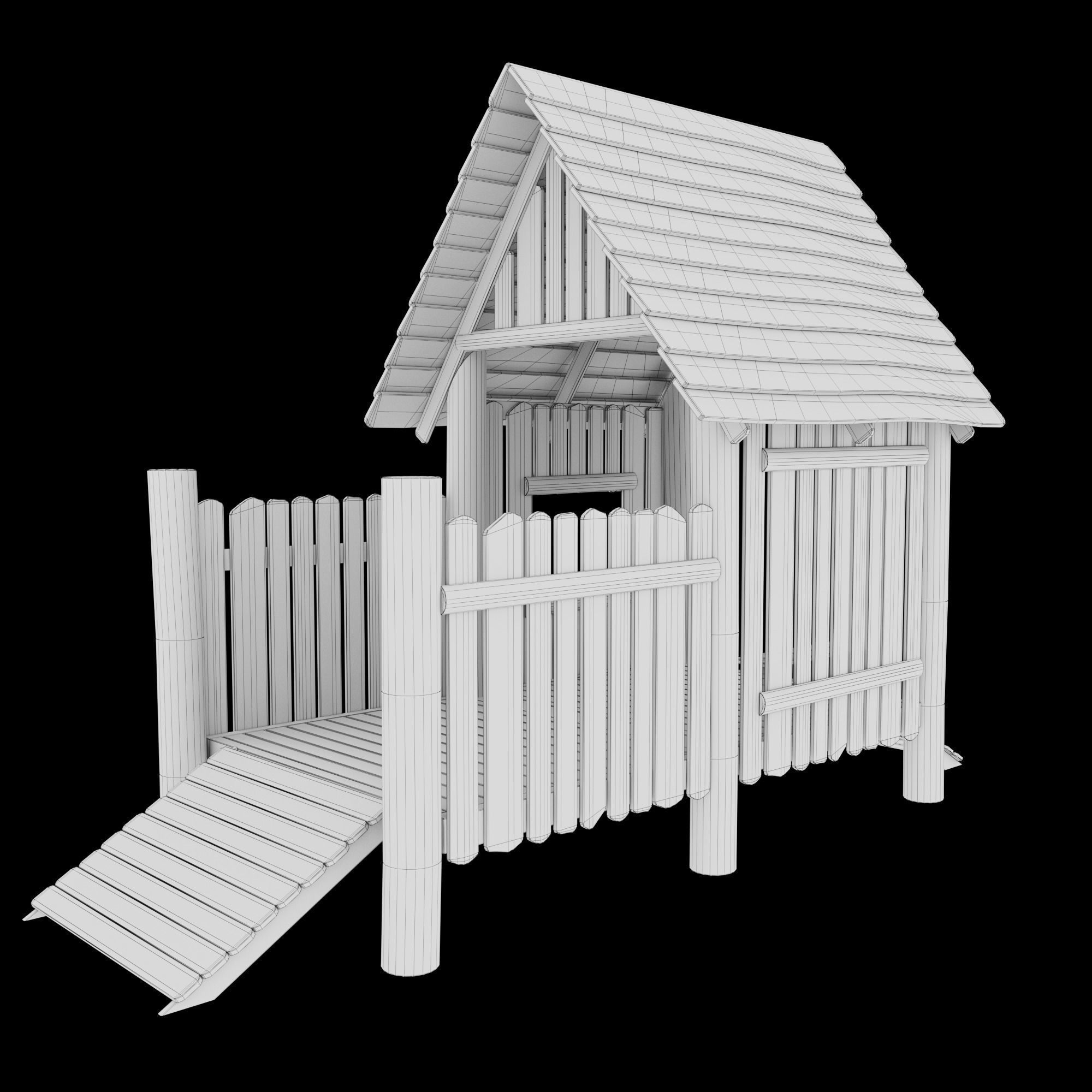 Terrace house 3D model_8