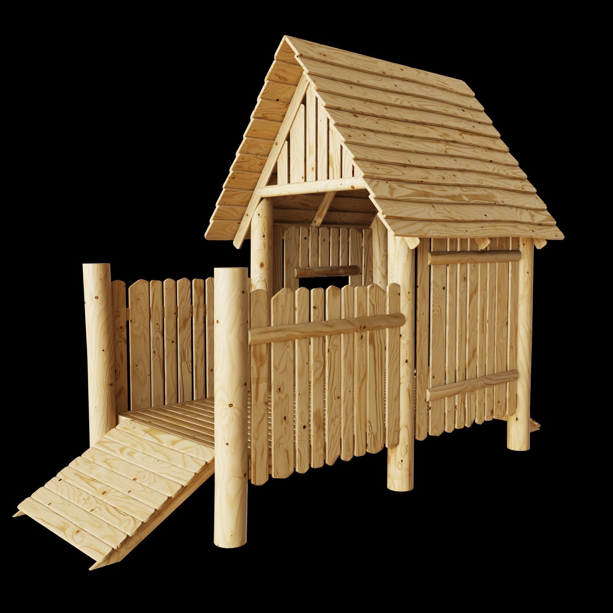 Terrace house 3D model_2