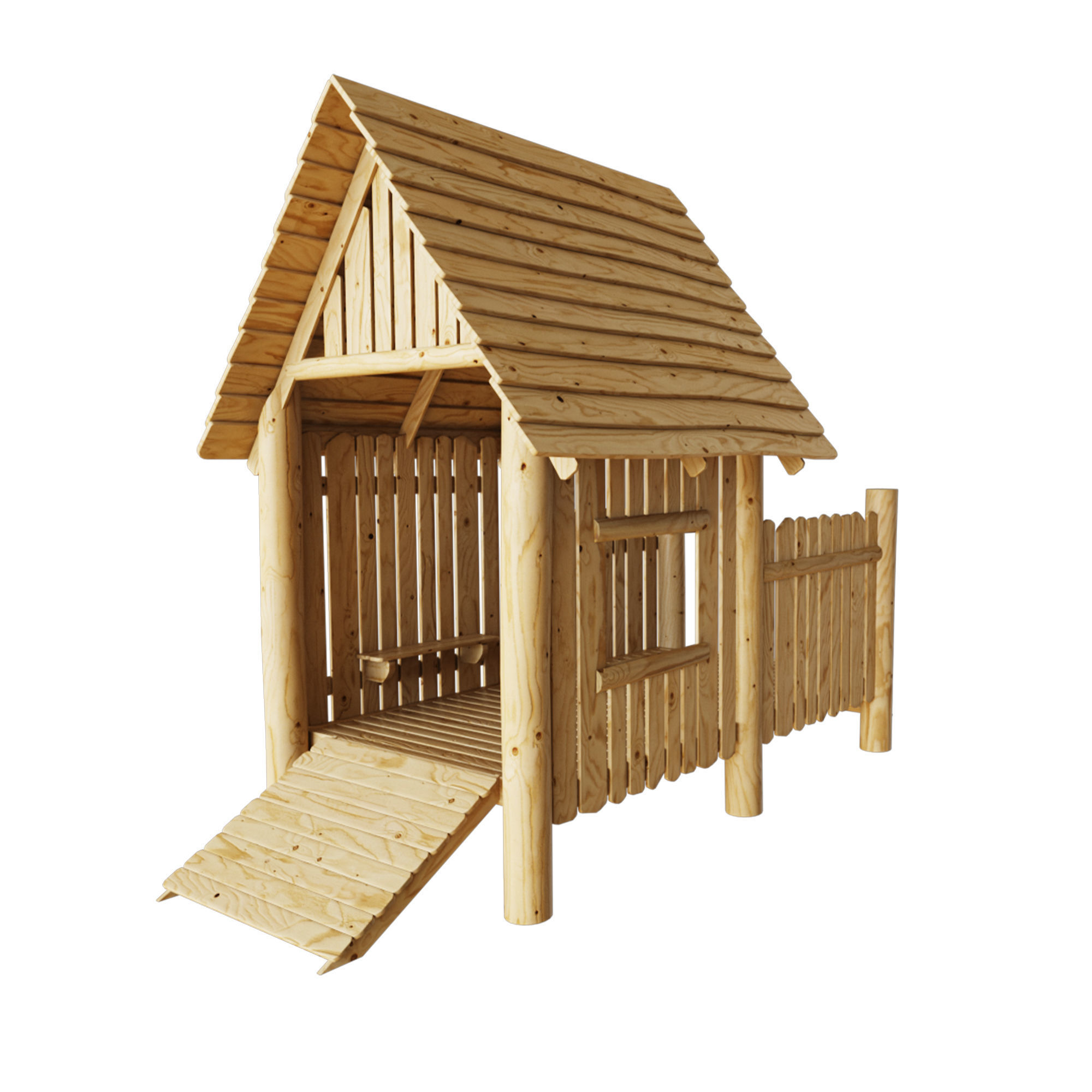 Terrace house 3D model_4