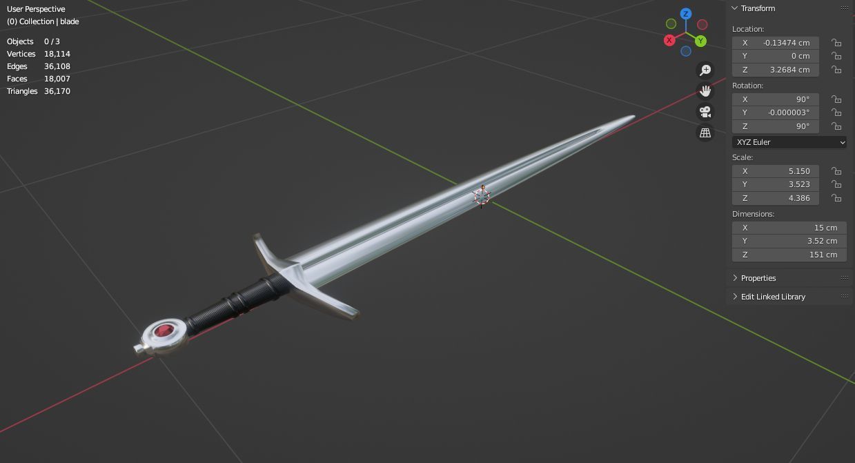 Iron sword 3D model 3D model_12