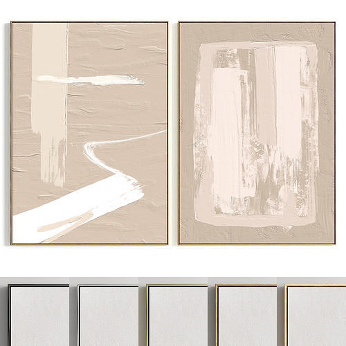 Plaster Two Photo Frame 405 Low-poly 3D model