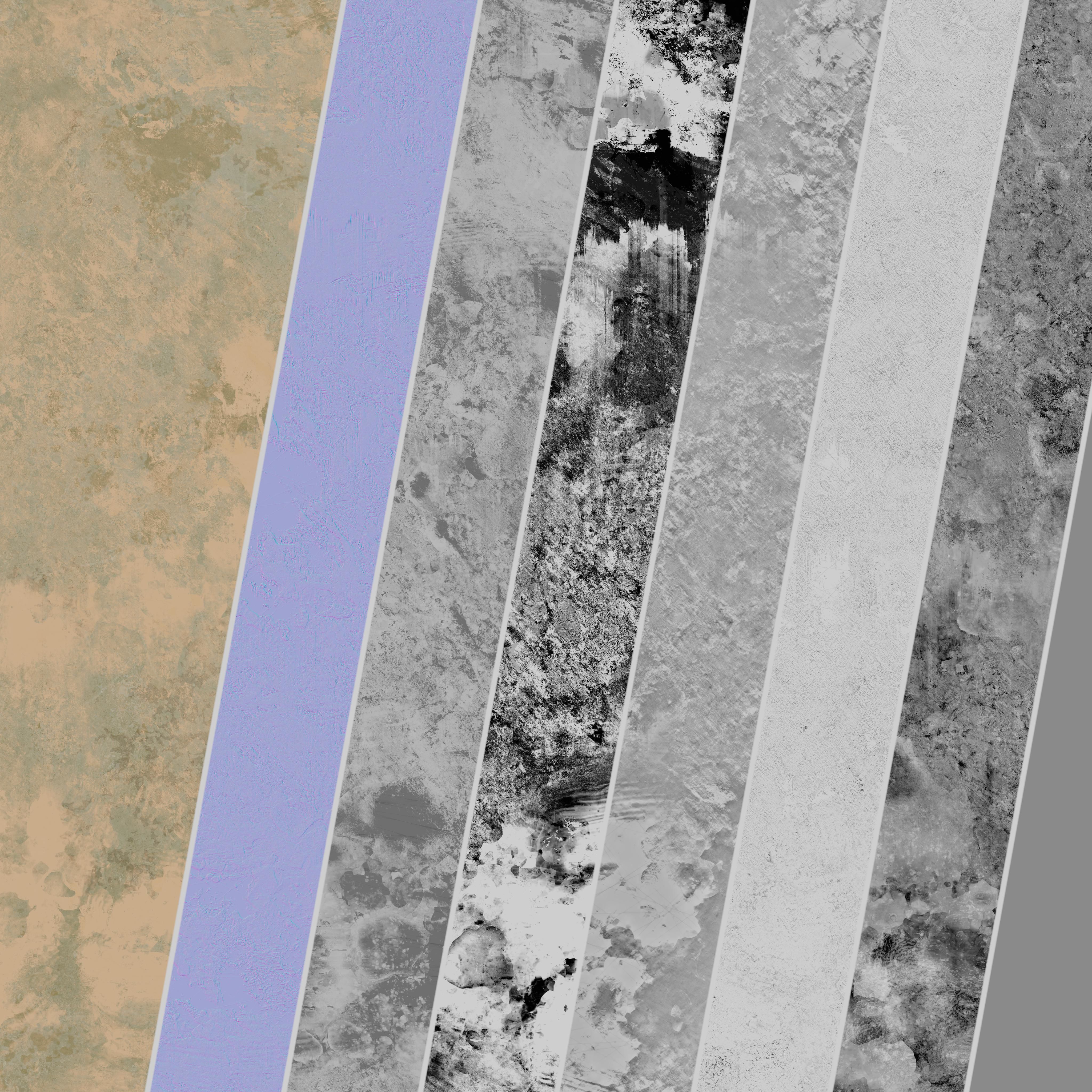 Plaster Patina Materials 01-02 - PBR - Seamless - 4k - SBSAR  Texture_4