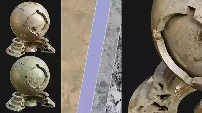 Plaster Patina Materials 01-02 - PBR - Seamless - 4k - SBSAR  Texture