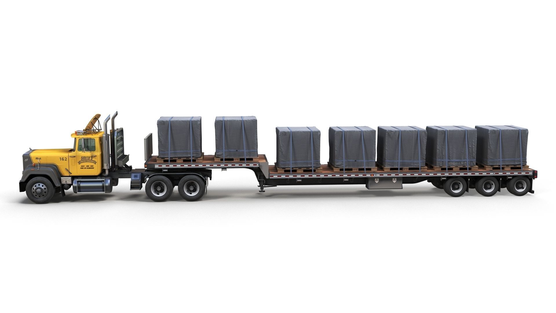 SuperLiner dropdeck trailer Low-poly 3D model_9