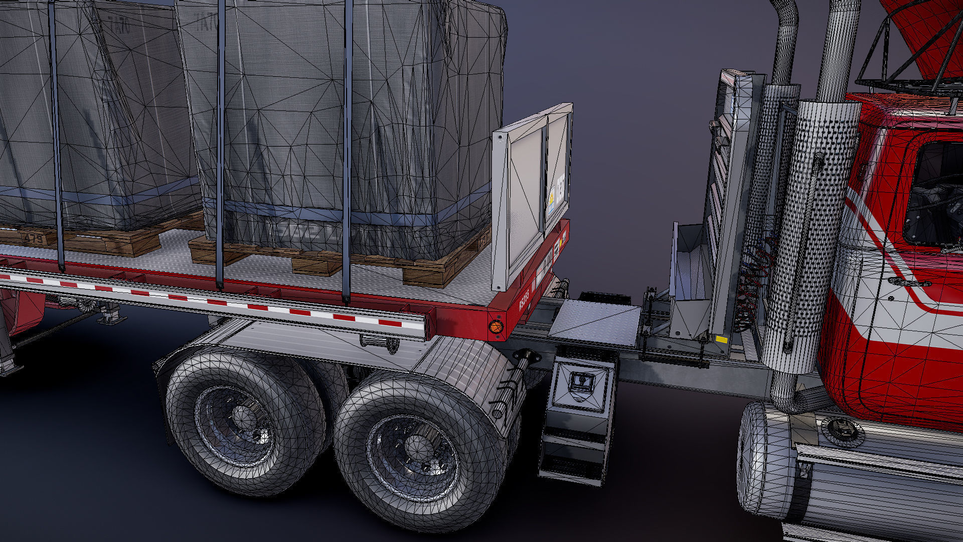 SuperLiner dropdeck trailer Low-poly 3D model_35